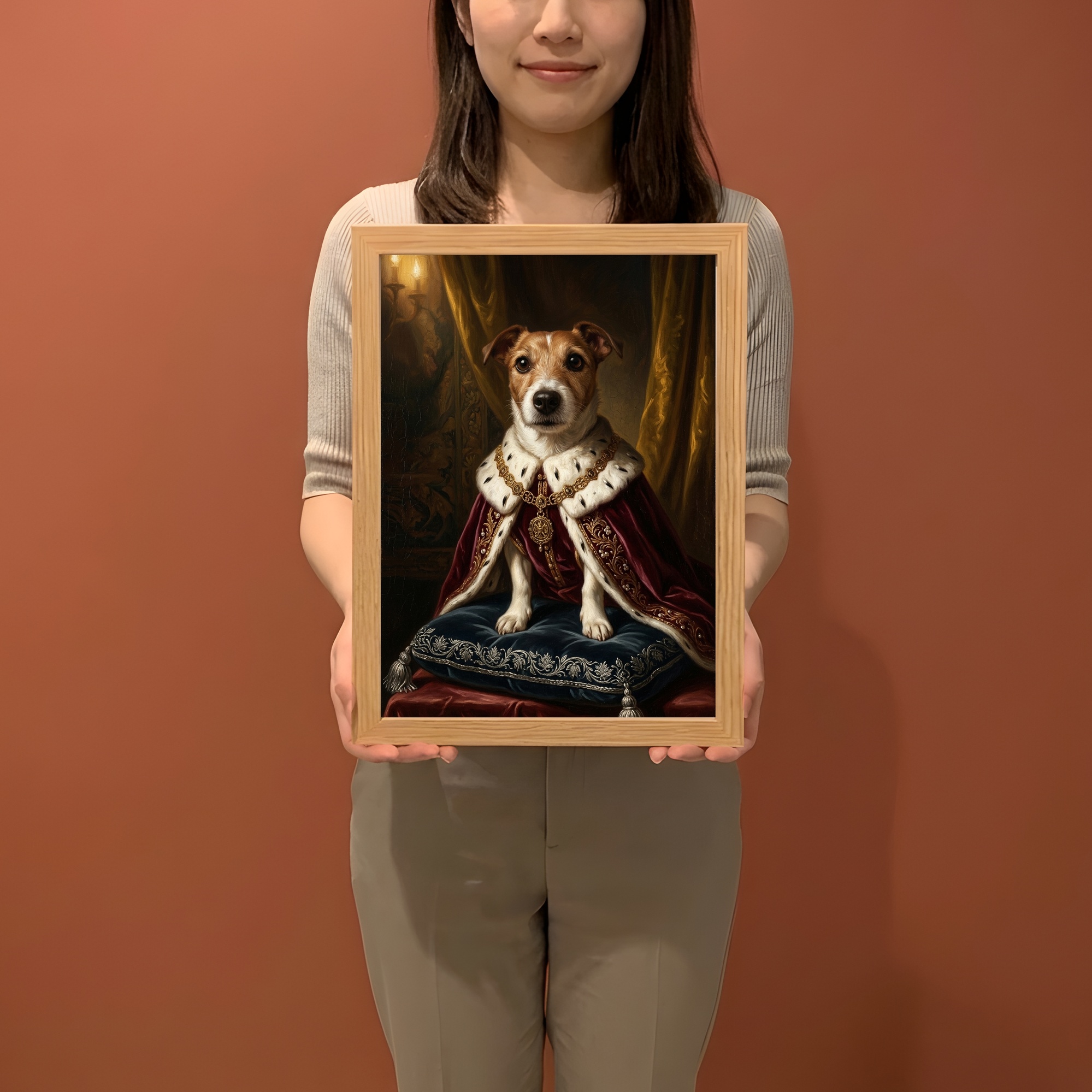 ジャックラッセルテリアのルネサンス肖像画額装プリントができました