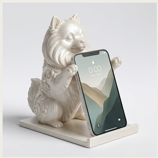 ポメラニアンのスマホスタンド 1枚目