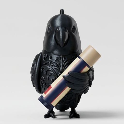 ダルマインコのルネサンス肖像画リップケース(シルクブラック)