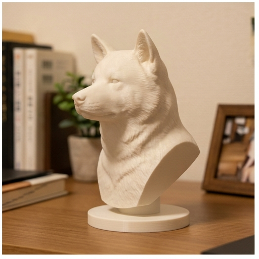 秋田犬のルネサンス肖像画胸像