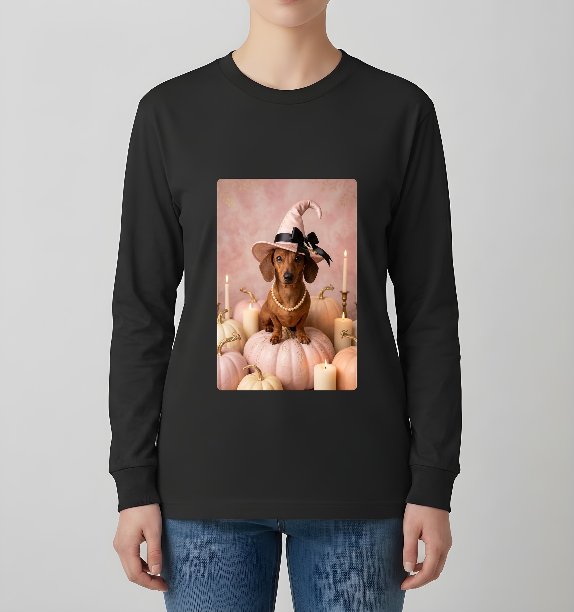 ミニチュアダックスフンドの長袖Tシャツ 4枚目