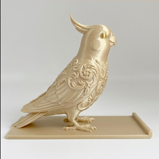 オカメインコのルネサンス肖像画スマホスタンド（シルクゴールド）（4枚目）