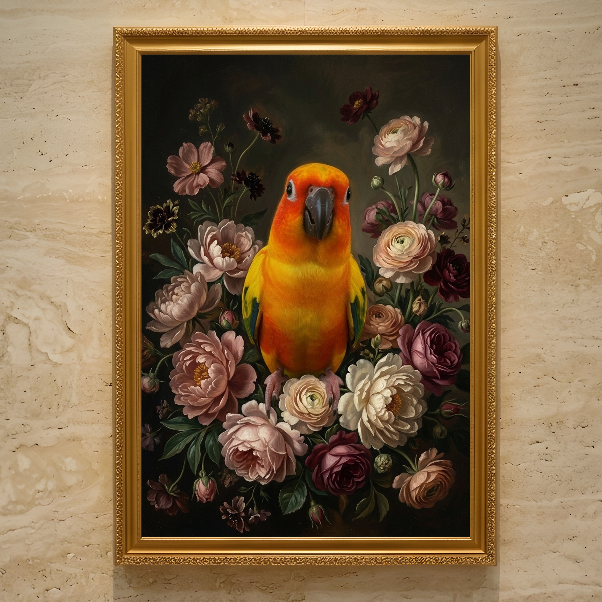 コガネメキシコインコの額装プリント 1枚目