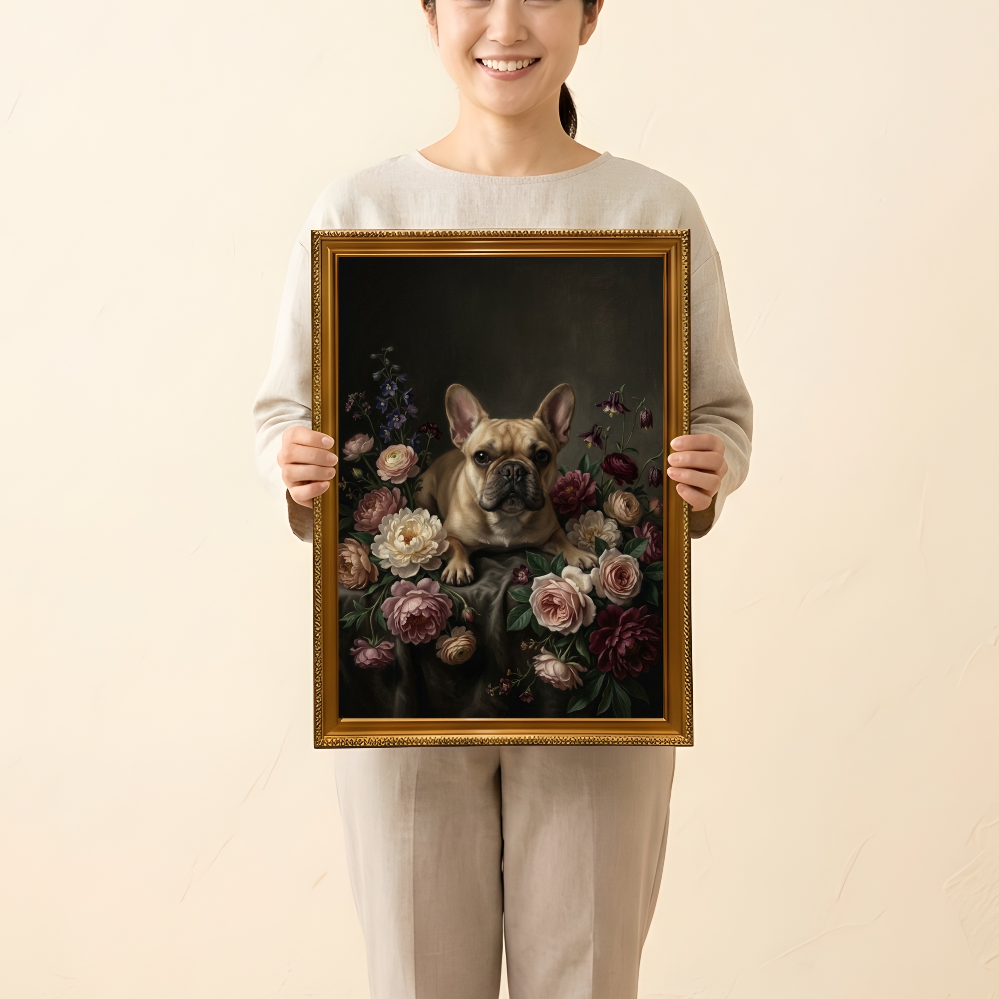 フレンチブルドッグの額装プリント 2枚目