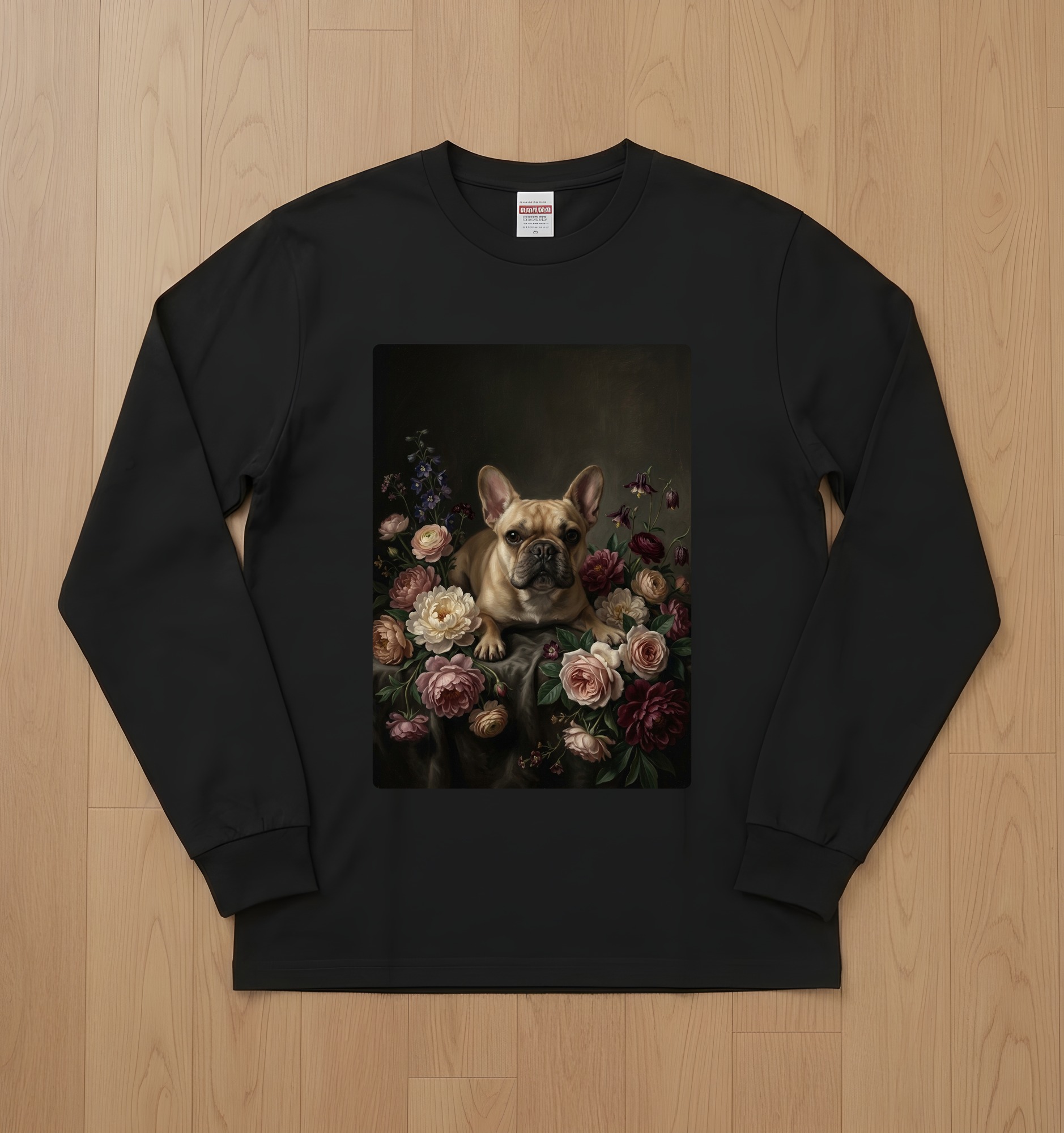 フレンチブルドッグの長袖Tシャツ 1枚目