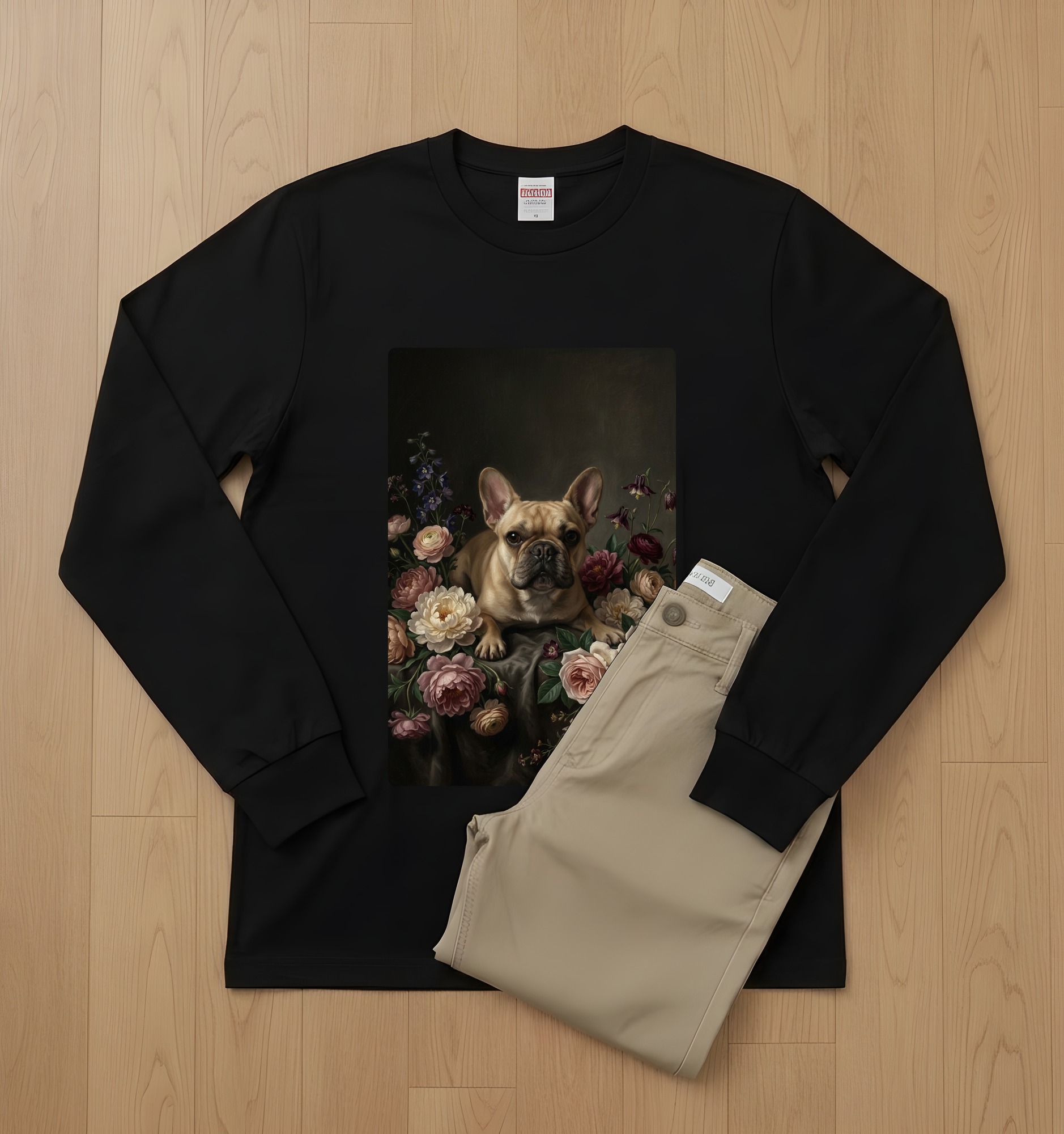 フレンチブルドッグの長袖Tシャツ 2枚目
