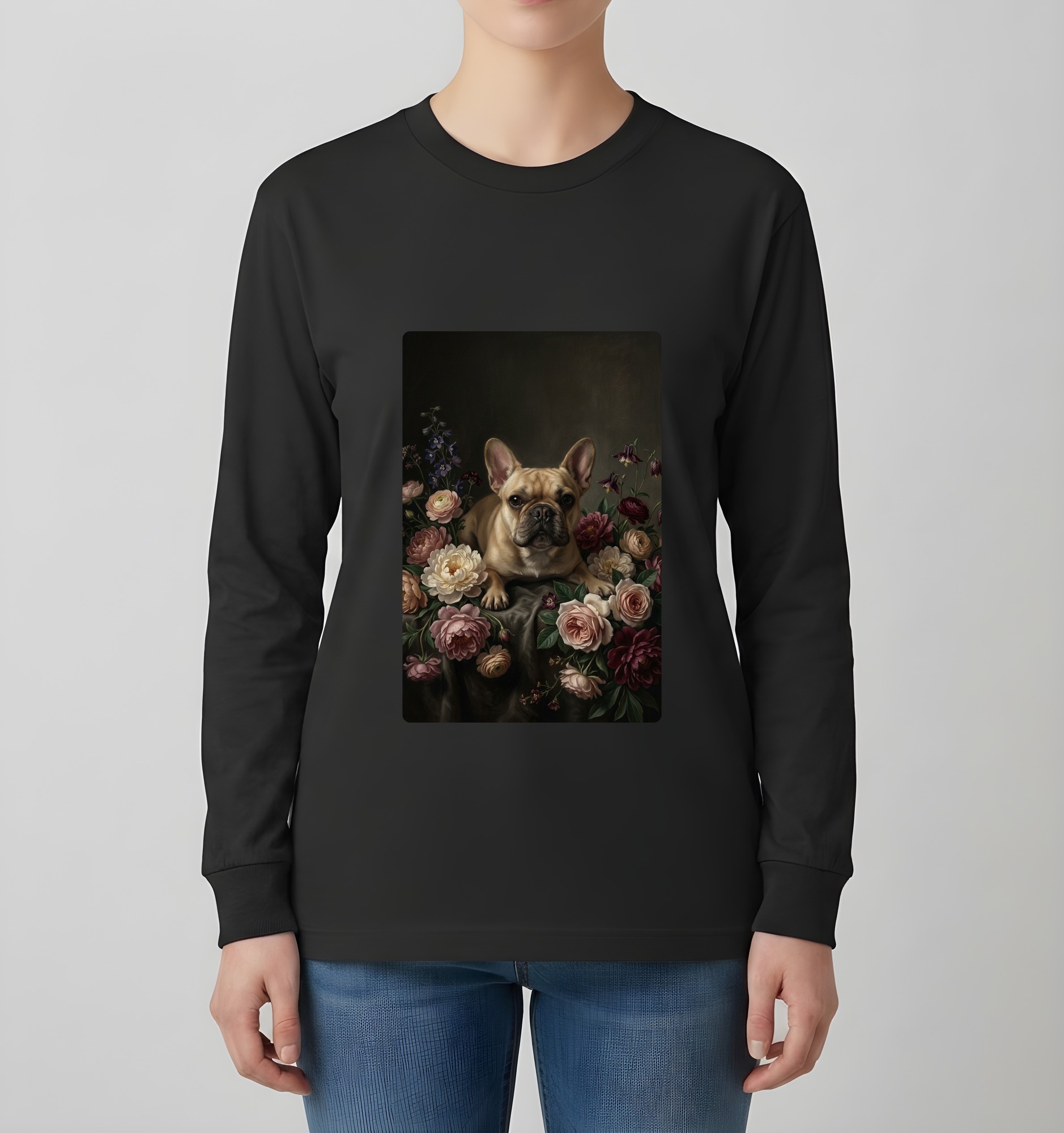 フレンチブルドッグの長袖Tシャツ 4枚目
