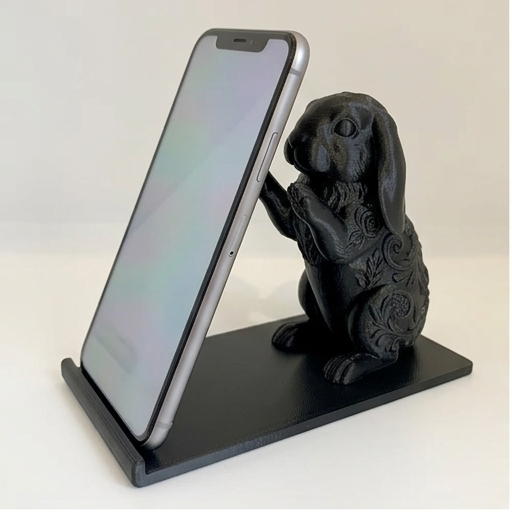 フレンチロップのルネサンス肖像画スマホスタンド(シルクブラック)