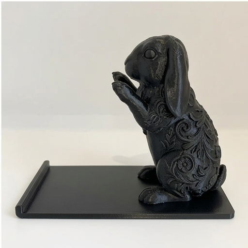 フレンチロップのルネサンス肖像画スマホスタンド(シルクブラック)(4枚目)