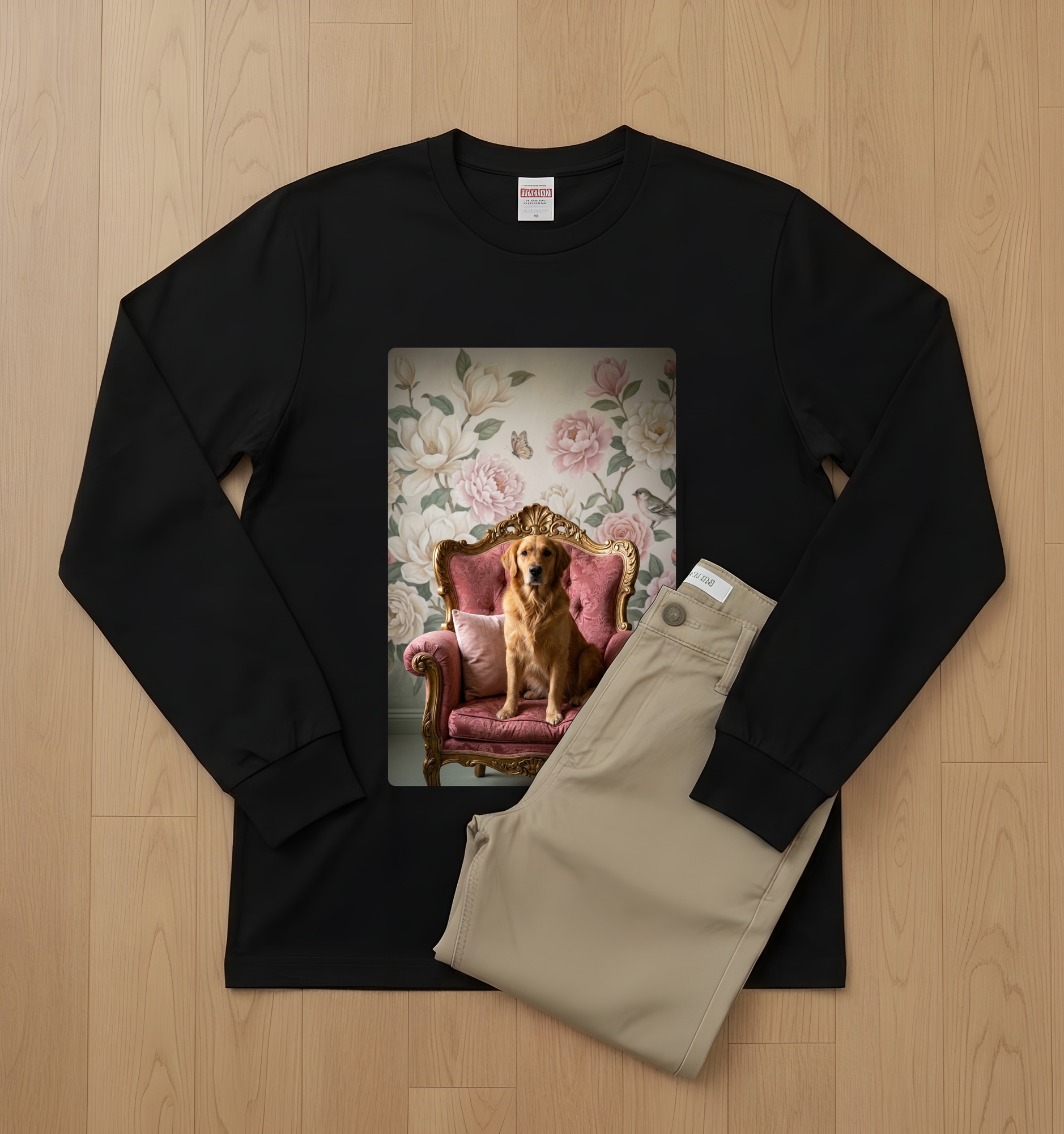 ゴールデンレトリバーの長袖Tシャツ 2枚目