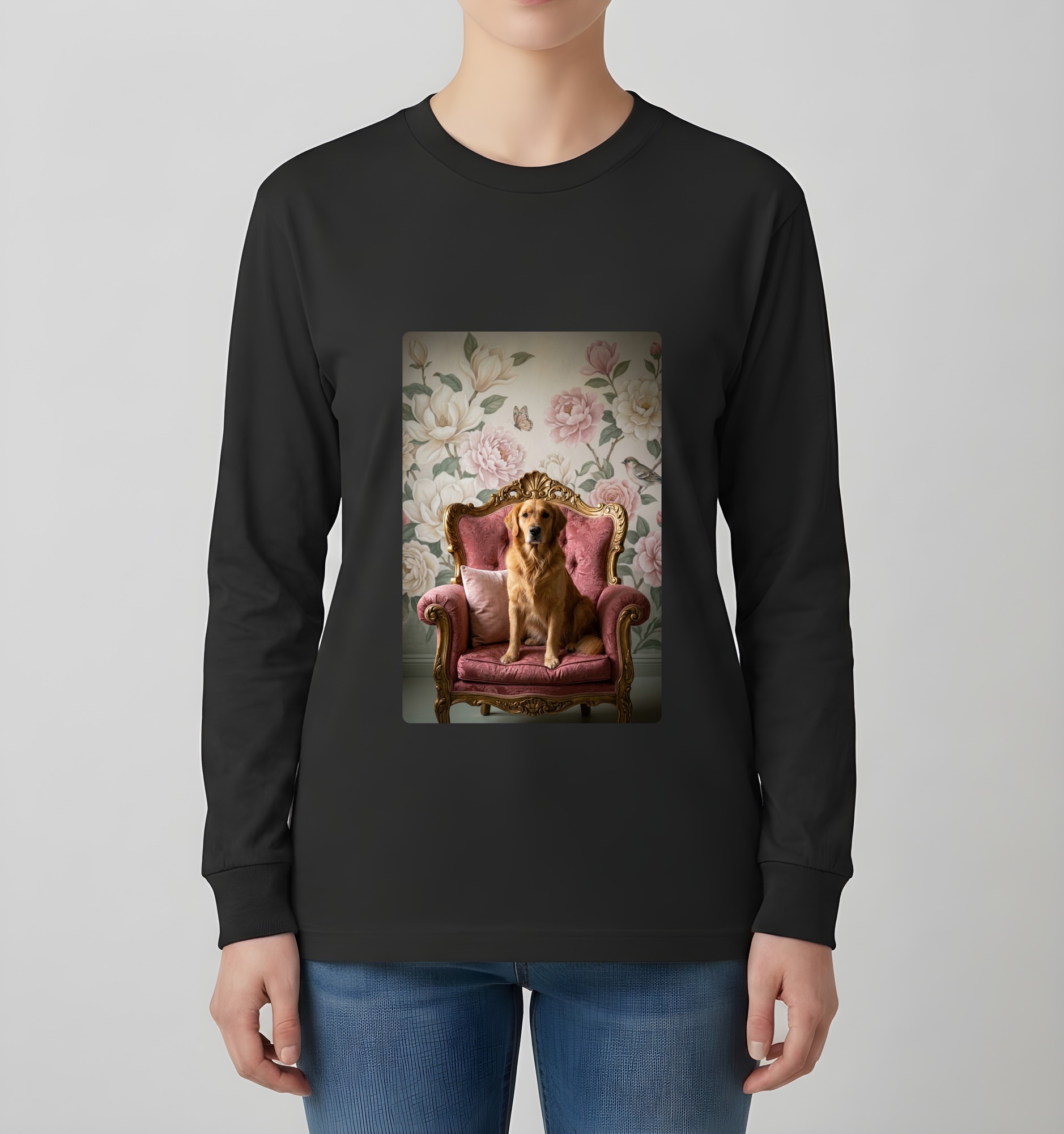 ゴールデンレトリバーの長袖Tシャツ 4枚目