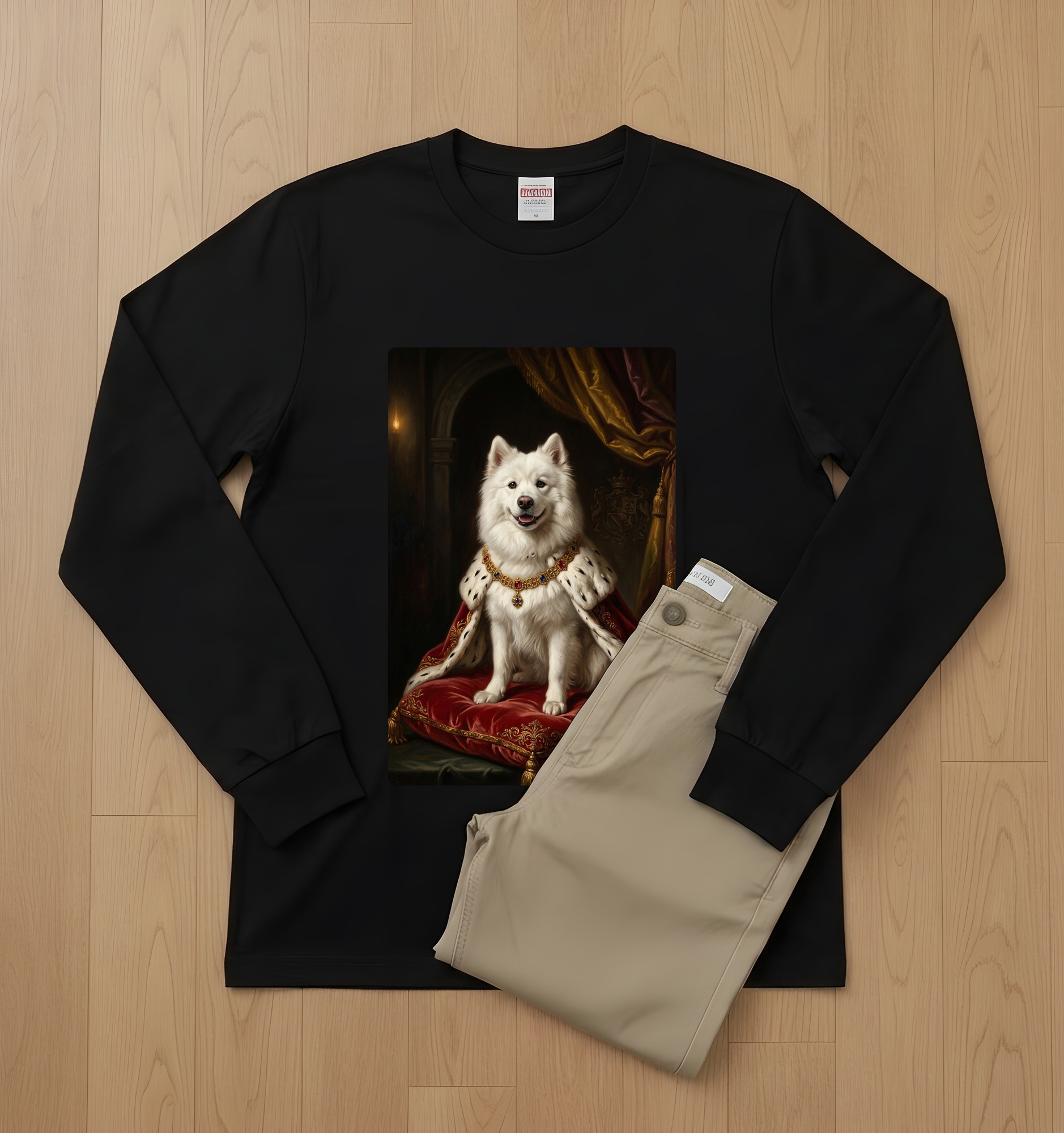 サモエドの長袖Tシャツ 2枚目