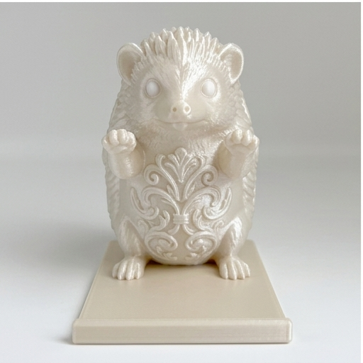 ハリネズミのルネサンス肖像画スマホスタンド（シルクホワイト）（3枚目）