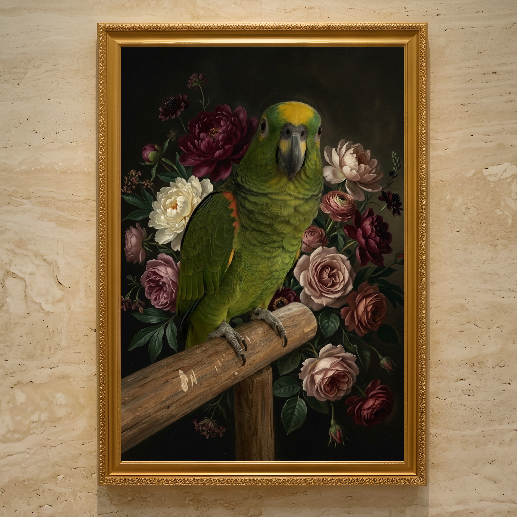 キエリボウシインコの額装プリント 1枚目