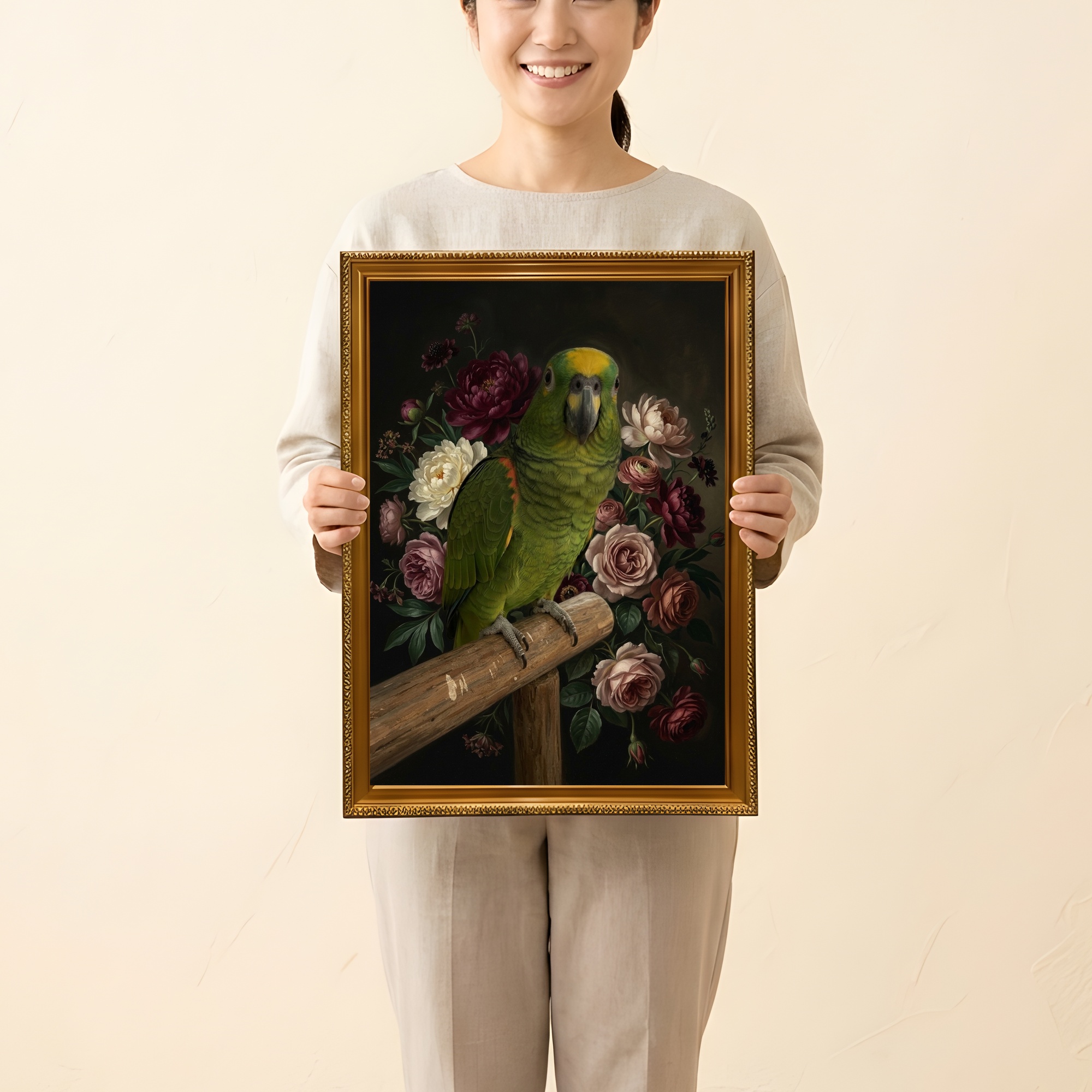 キエリボウシインコの額装プリント 2枚目