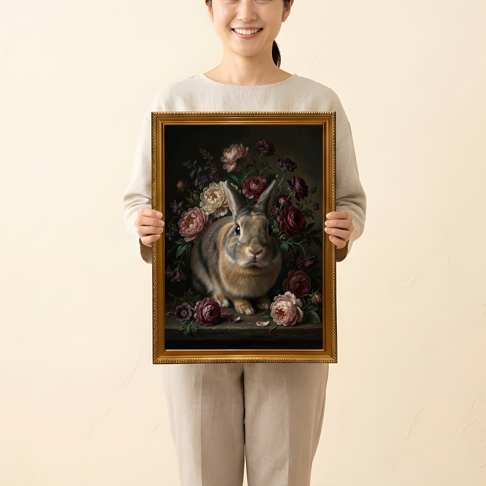 うさぎの額装プリント 2枚目