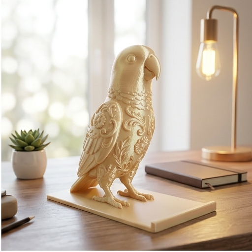 オオハナインコのルネサンス肖像画スマホスタンド（シルクゴールド）（2枚目）