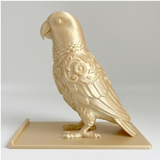 オオハナインコのルネサンス肖像画スマホスタンド（シルクゴールド）（4枚目）