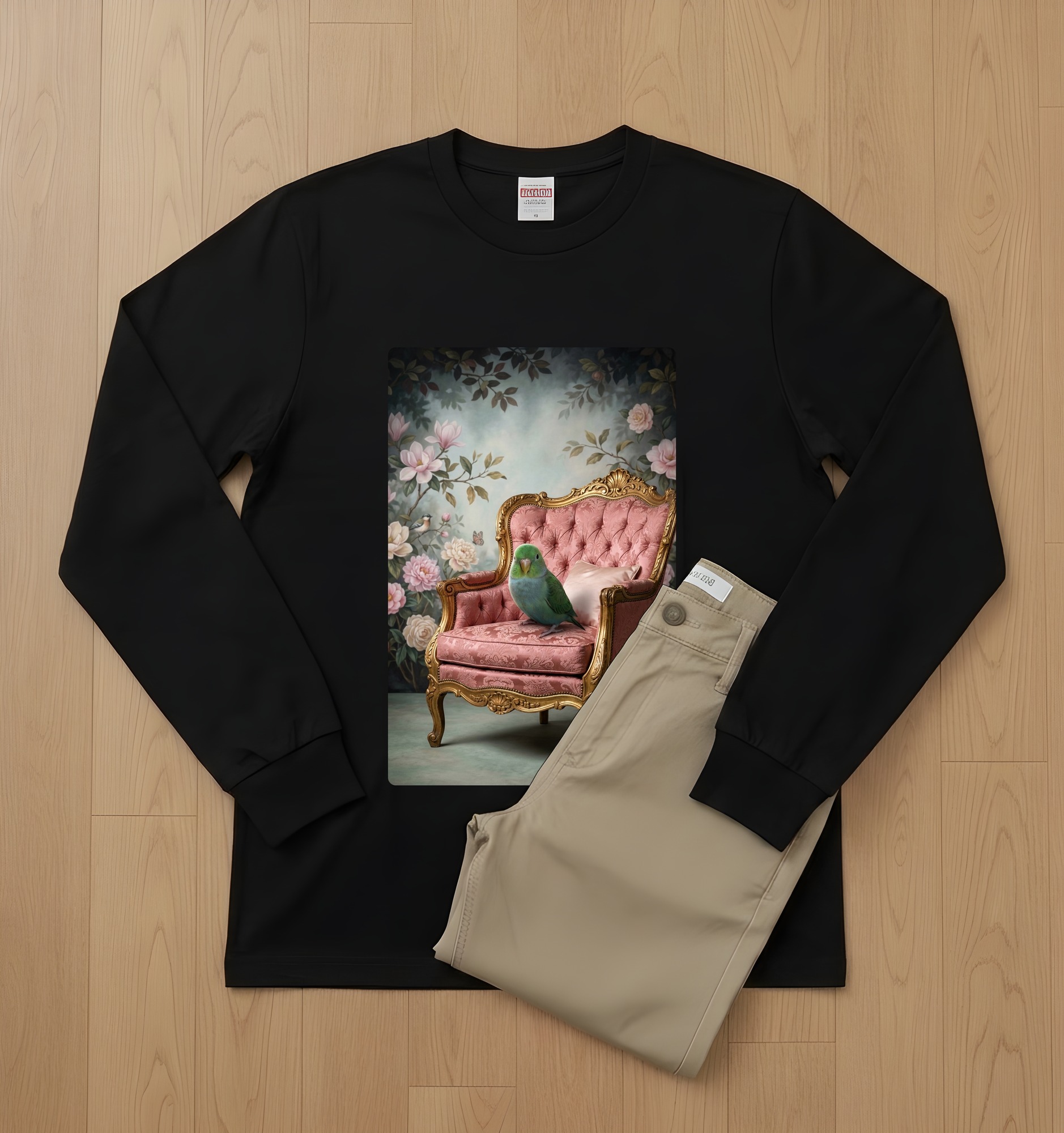 サザナミインコの長袖Tシャツ 2枚目