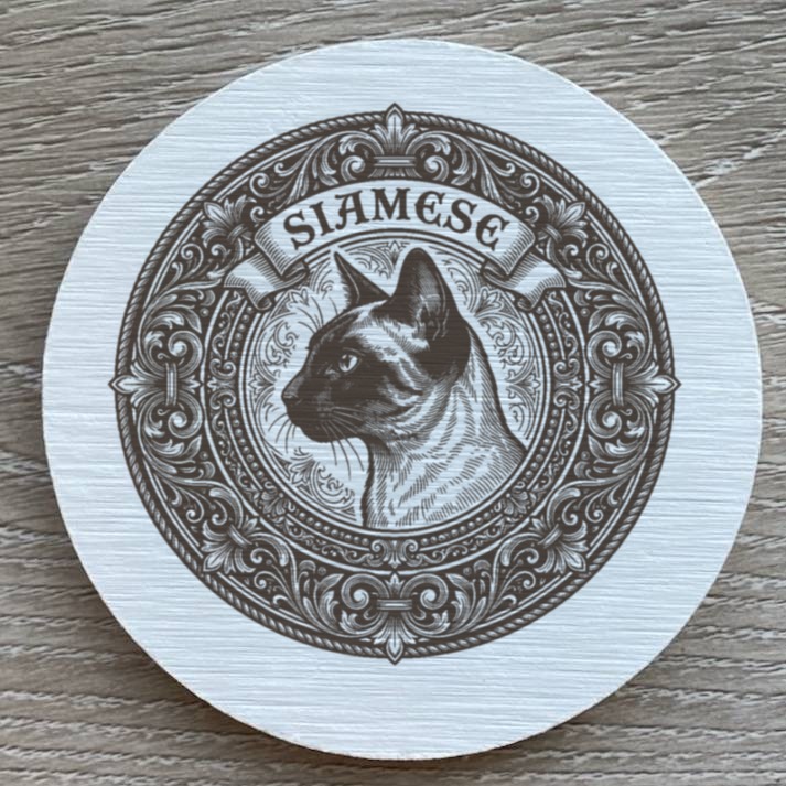 シャム猫のルネサンス肖像画コースターセット（2枚目）