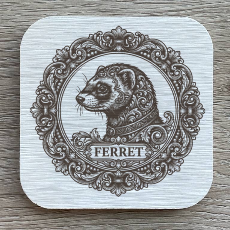 フェレットのルネサンス肖像画コースターセット