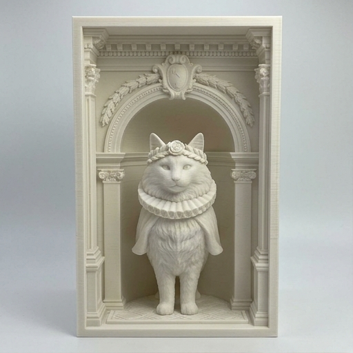 ノルウェージャンフォレストキャットのルネサンス肖像画ブックヌーク