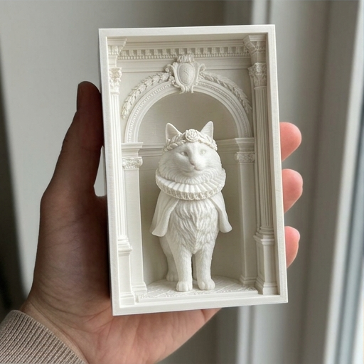ノルウェージャンフォレストキャットのルネサンス肖像画ブックヌーク(3枚目)
