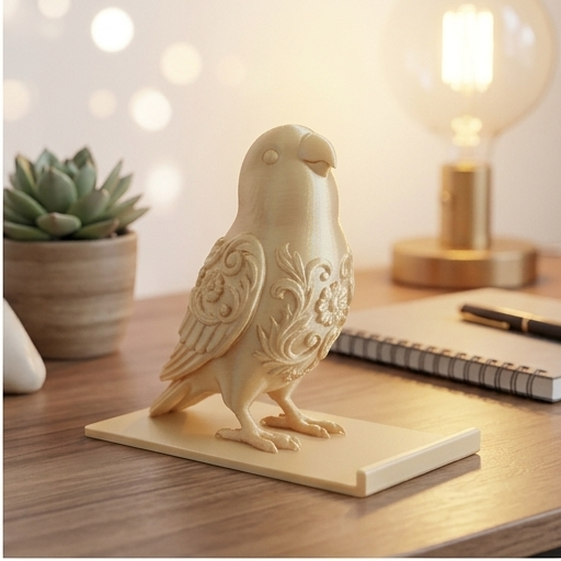 コザクラインコのルネサンス肖像画スマホスタンド(シルクゴールド)(2枚目)