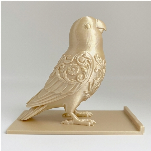 コザクラインコのルネサンス肖像画スマホスタンド(シルクゴールド)(4枚目)