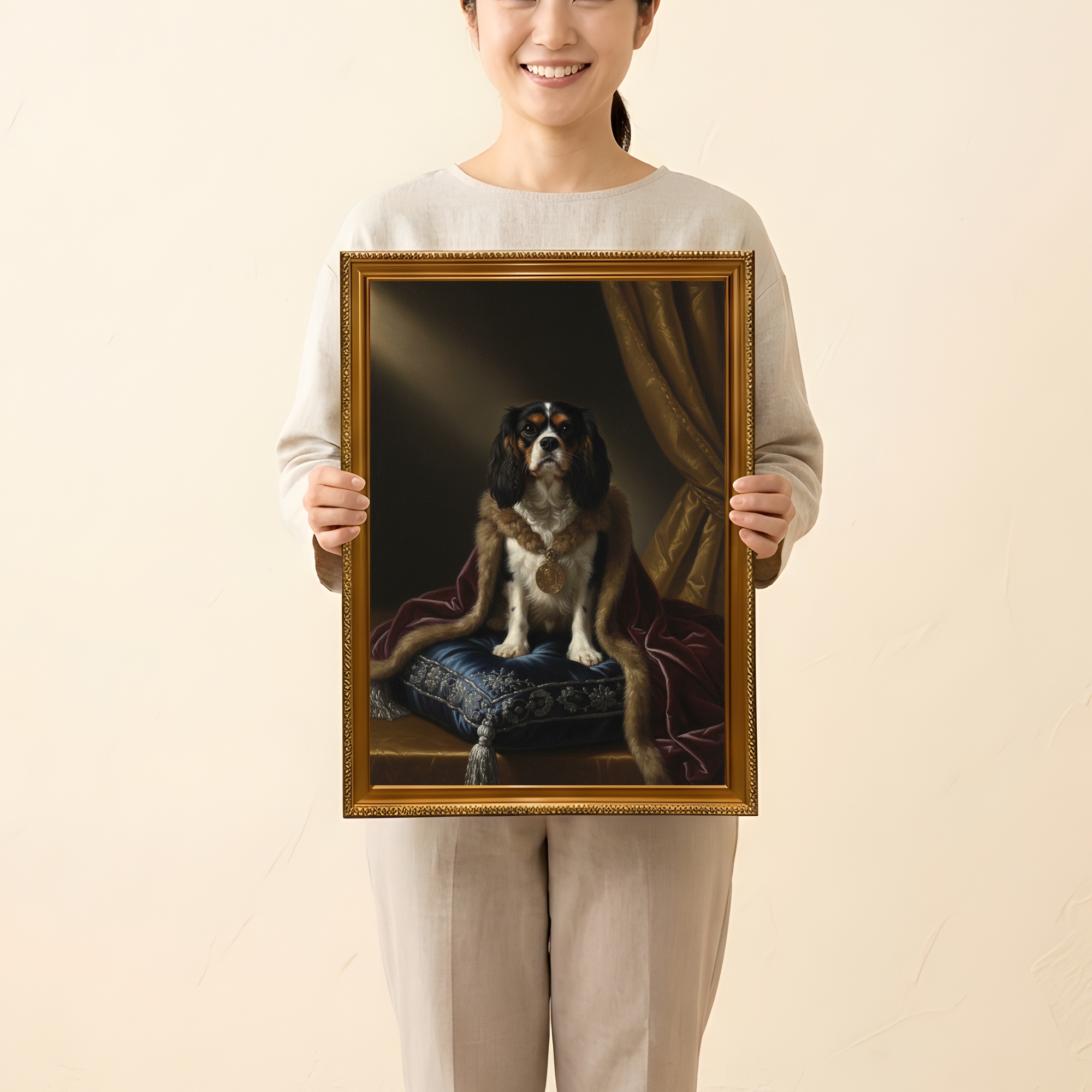 キャバリアのルネサンス肖像画額装プリント(A3サイズ)(2枚目)