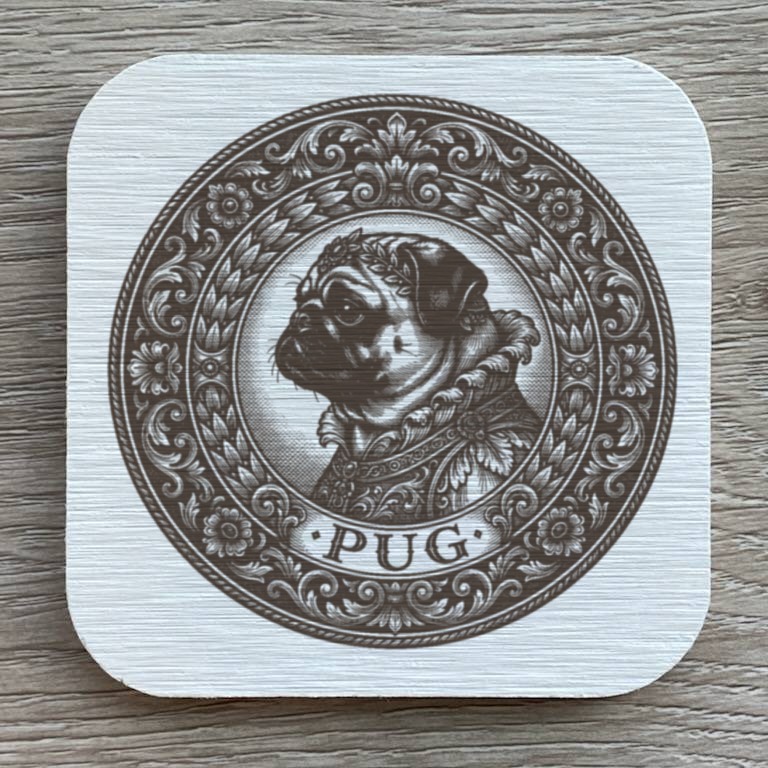 パグのルネサンス肖像画コースターセット