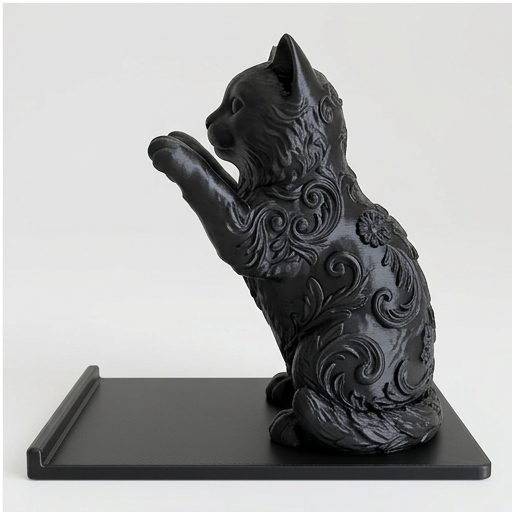 バーマンのルネサンス肖像画スマホスタンド(シルクブラック)(4枚目)