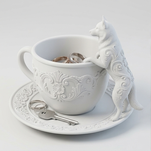 シベリアンハスキーのアクセサリートレイ 1枚目