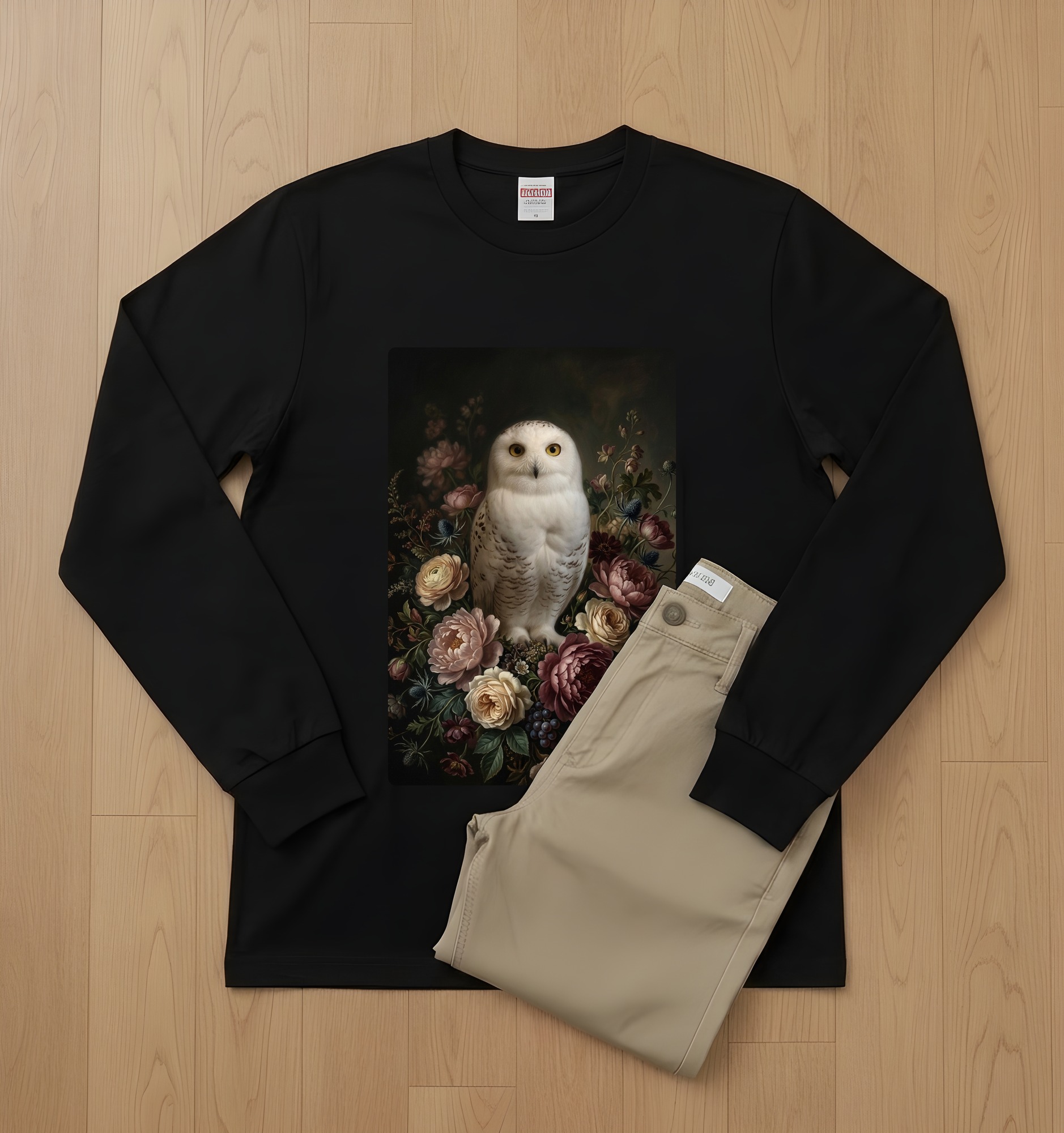 シロフクロウの長袖Tシャツ 2枚目