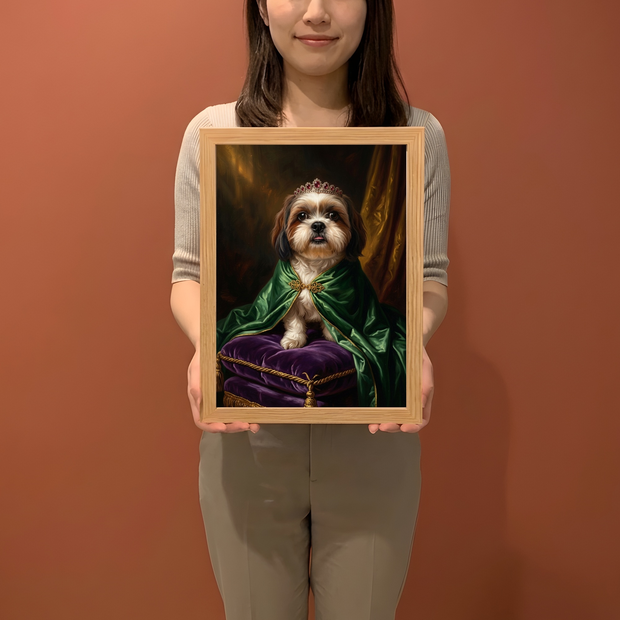 シーズーのルネサンス肖像画額装プリント（A4サイズ）（2枚目）