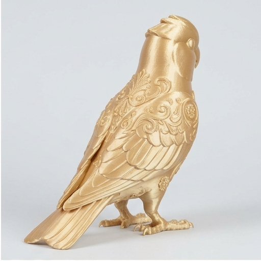 モモイロインコのルネサンス肖像画置物（全身オブジェ）（シルクゴールド）（2枚目）