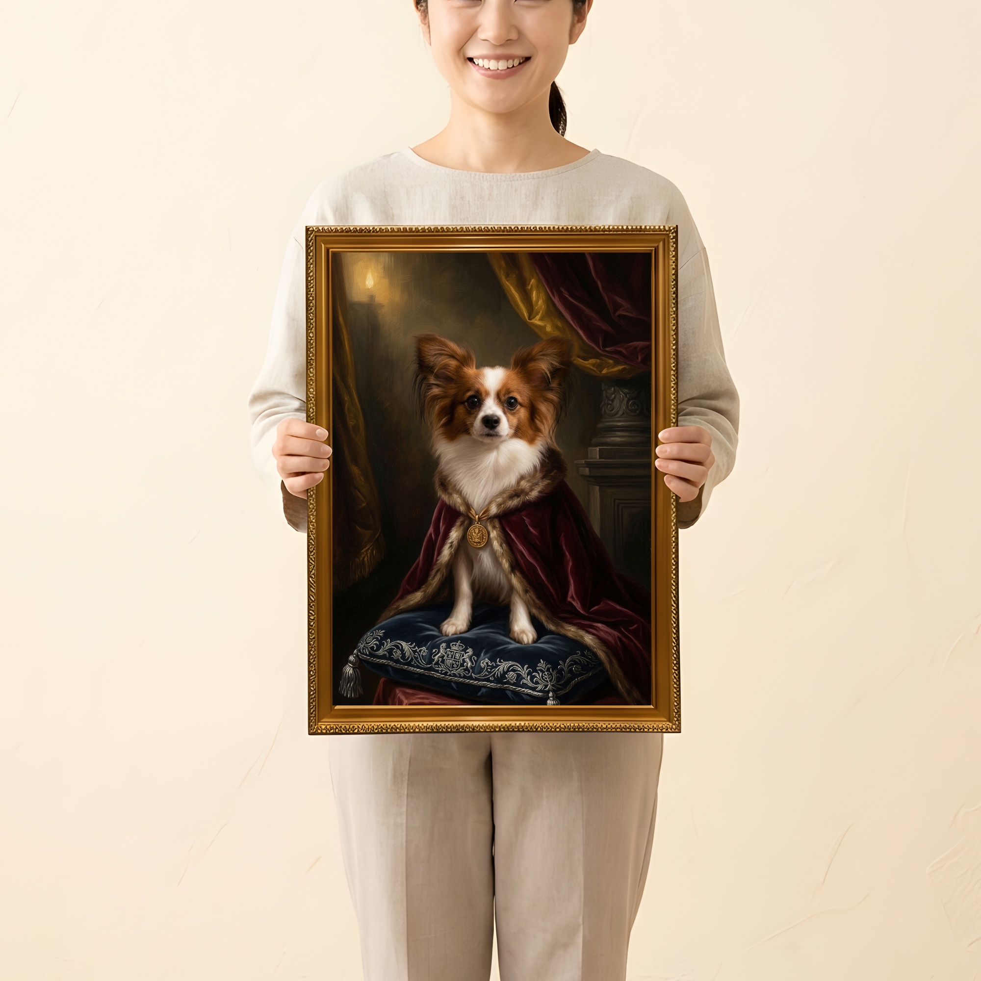 パピヨンの額装プリント 2枚目