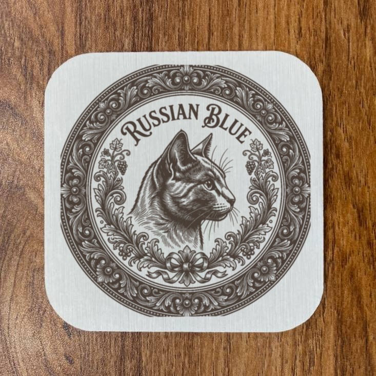 ロシアンブルーのコースターセット 4枚目