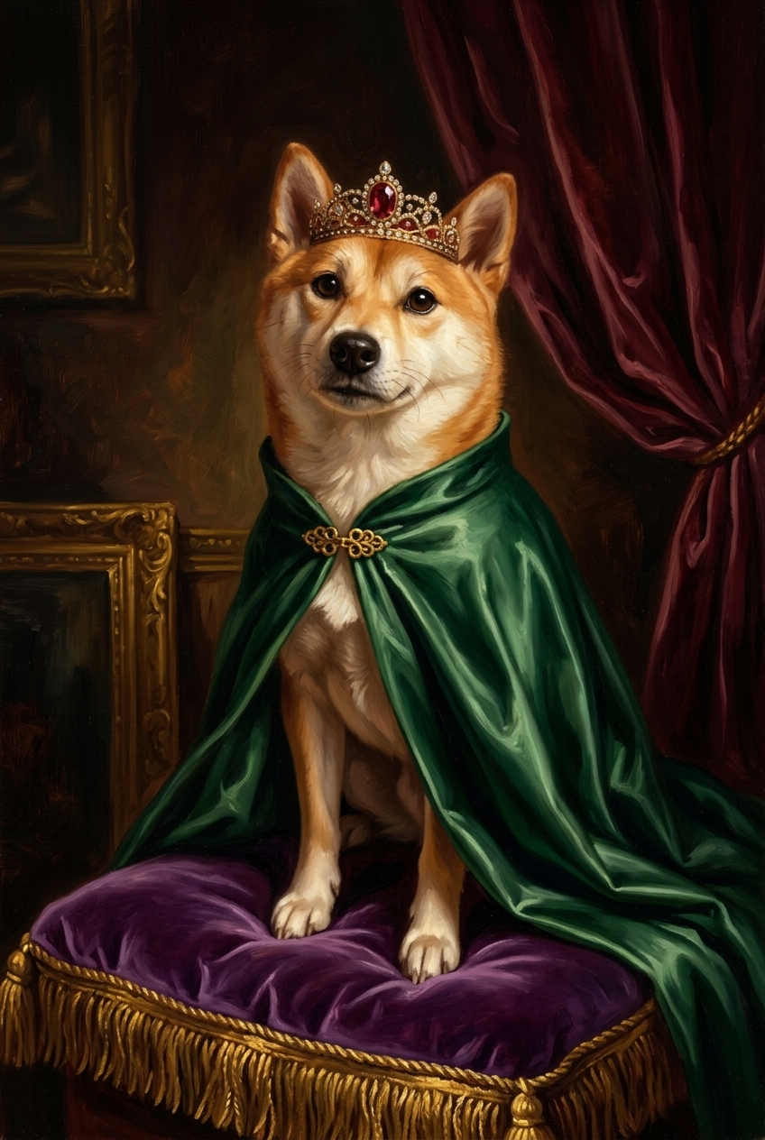 柴犬のルネサンス肖像画額装プリント(A4金縁)(4枚目)