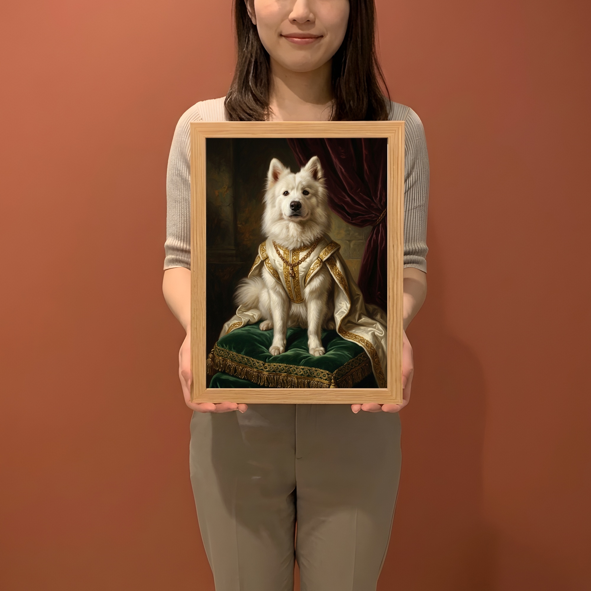 サモエドのルネサンス肖像画額装プリント（A4サイズ）（2枚目）