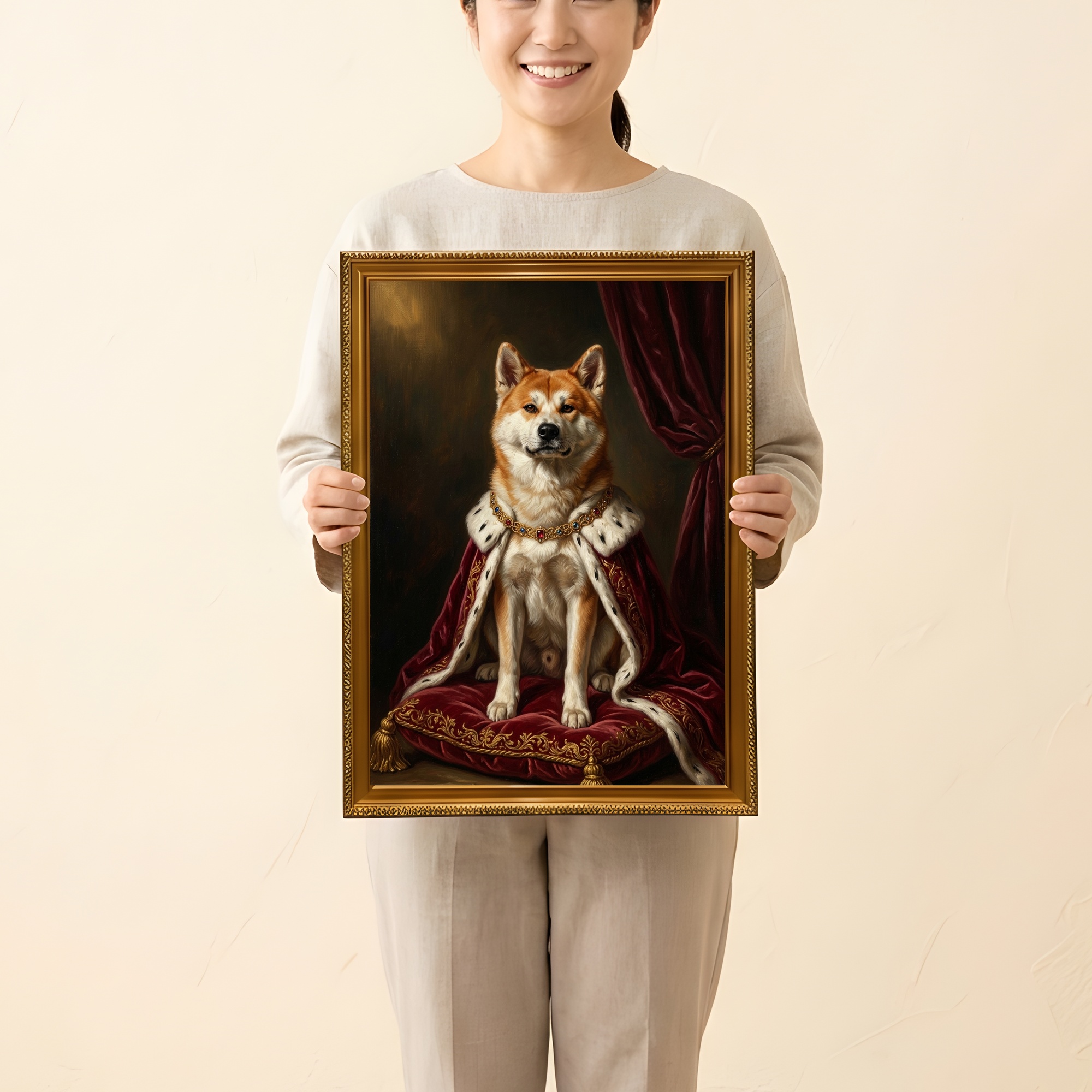 秋田犬の額装プリント 2枚目