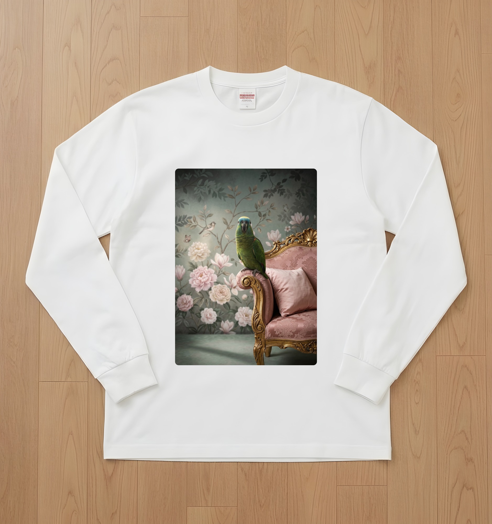 アオボウシインコの長袖Tシャツ 1枚目