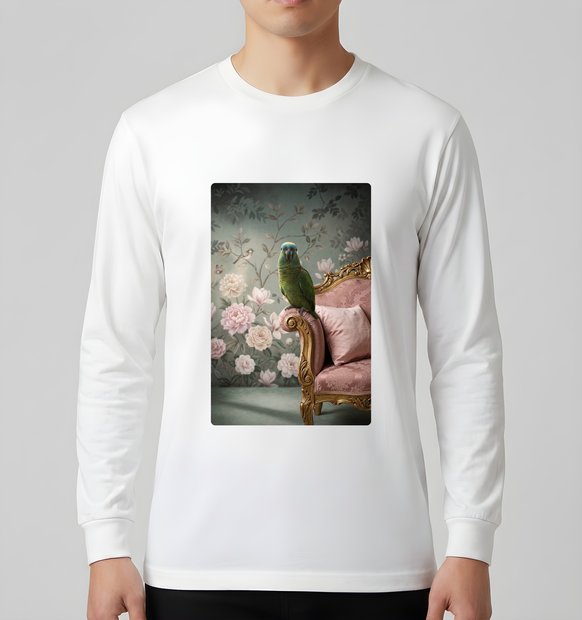 アオボウシインコの長袖Tシャツ 3枚目