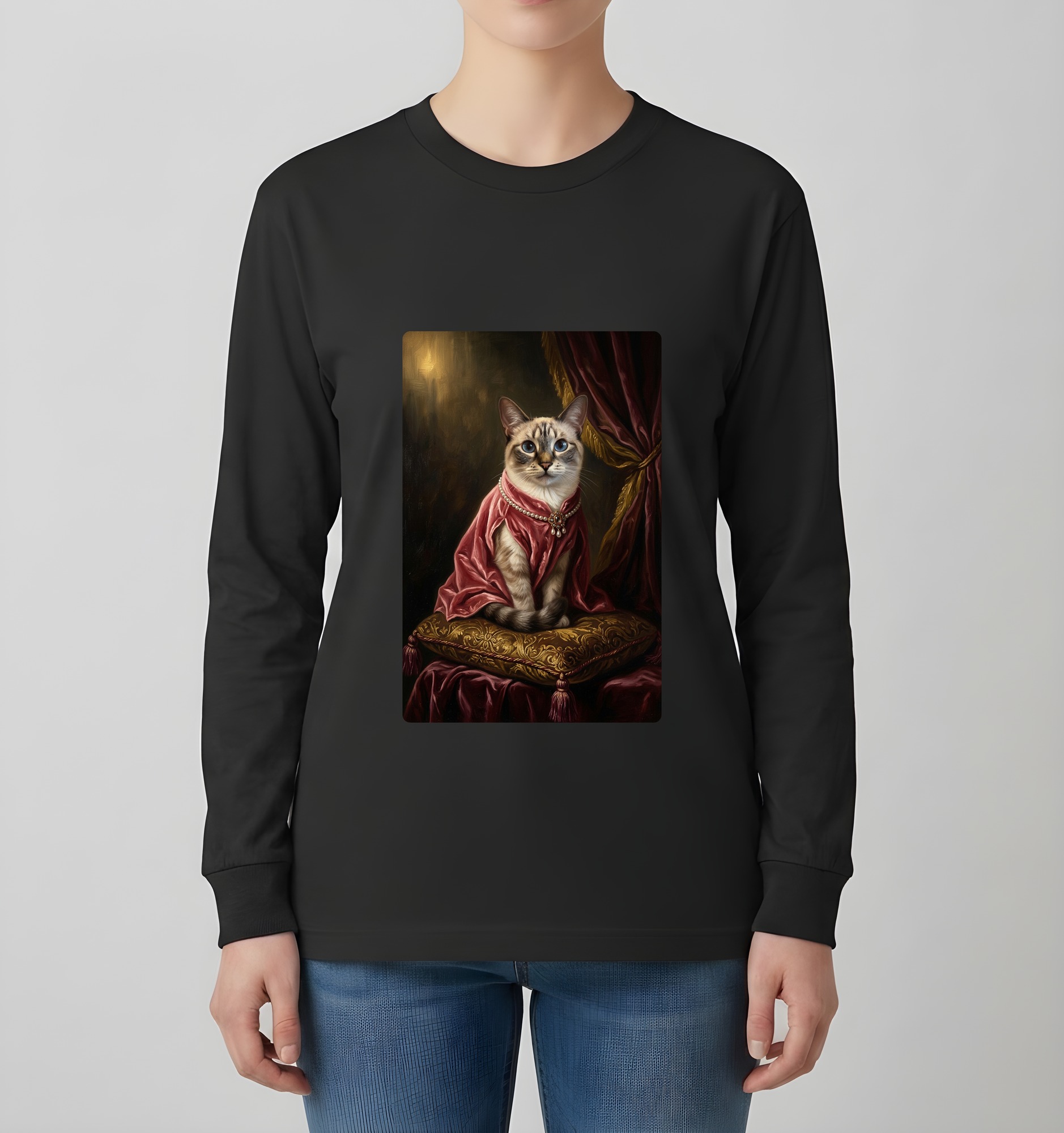 シャム猫の長袖Tシャツ 4枚目