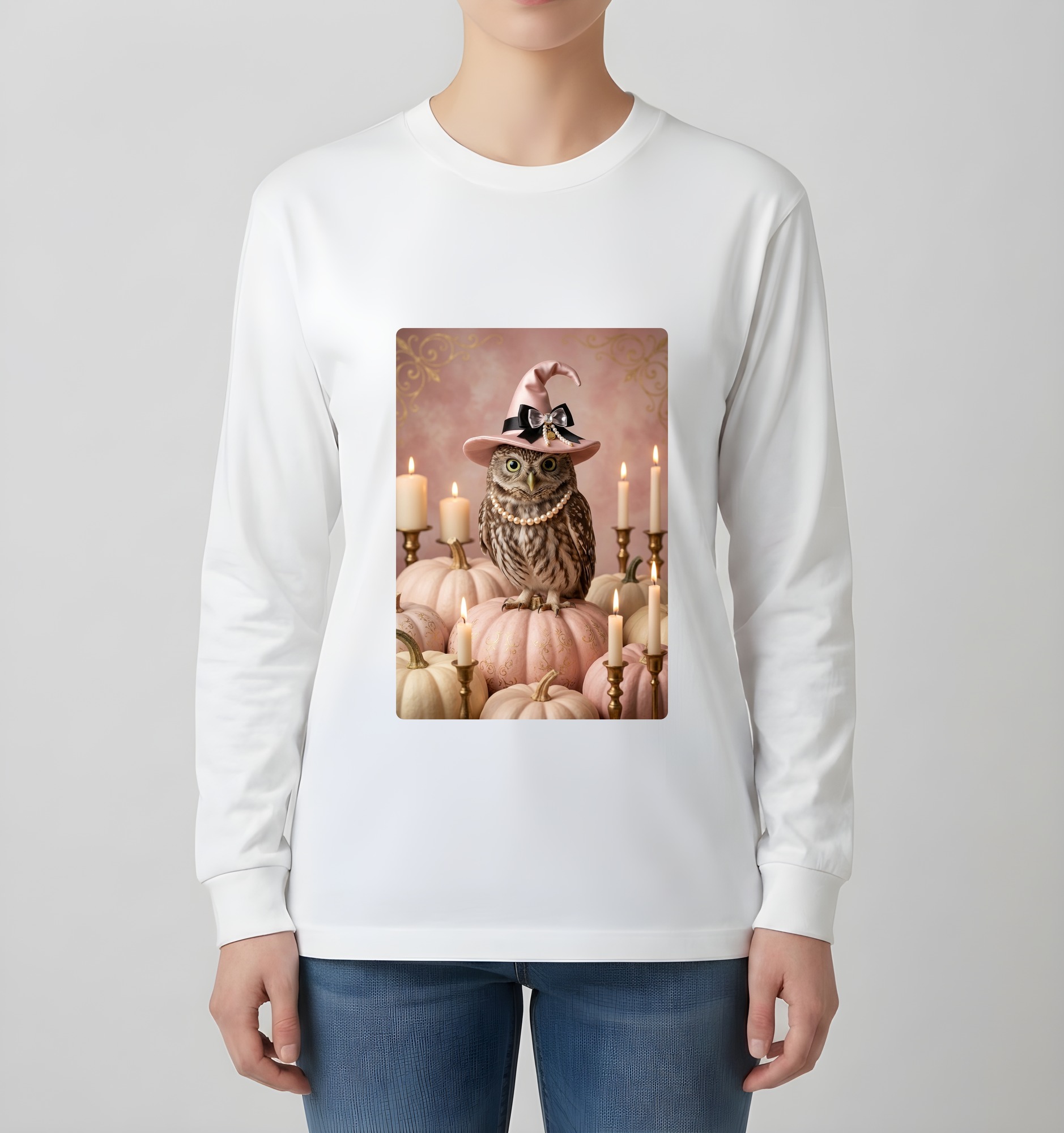 コノハズクの長袖Tシャツ 4枚目
