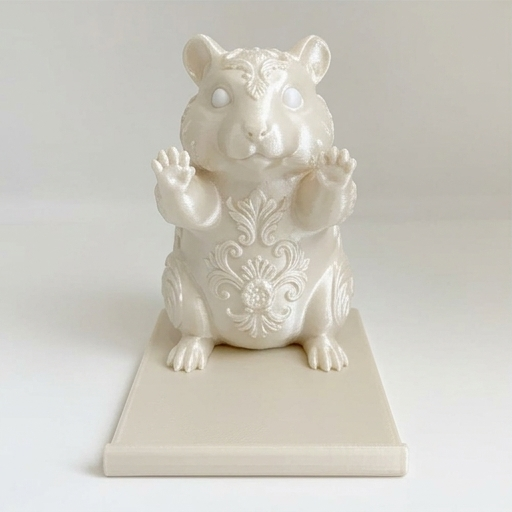 テディベアハムスターのルネサンス肖像画スマホスタンド（シルクホワイト）（3枚目）