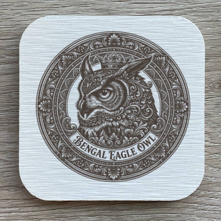 ベンガルワシミミズクのルネサンス肖像画コースターセット