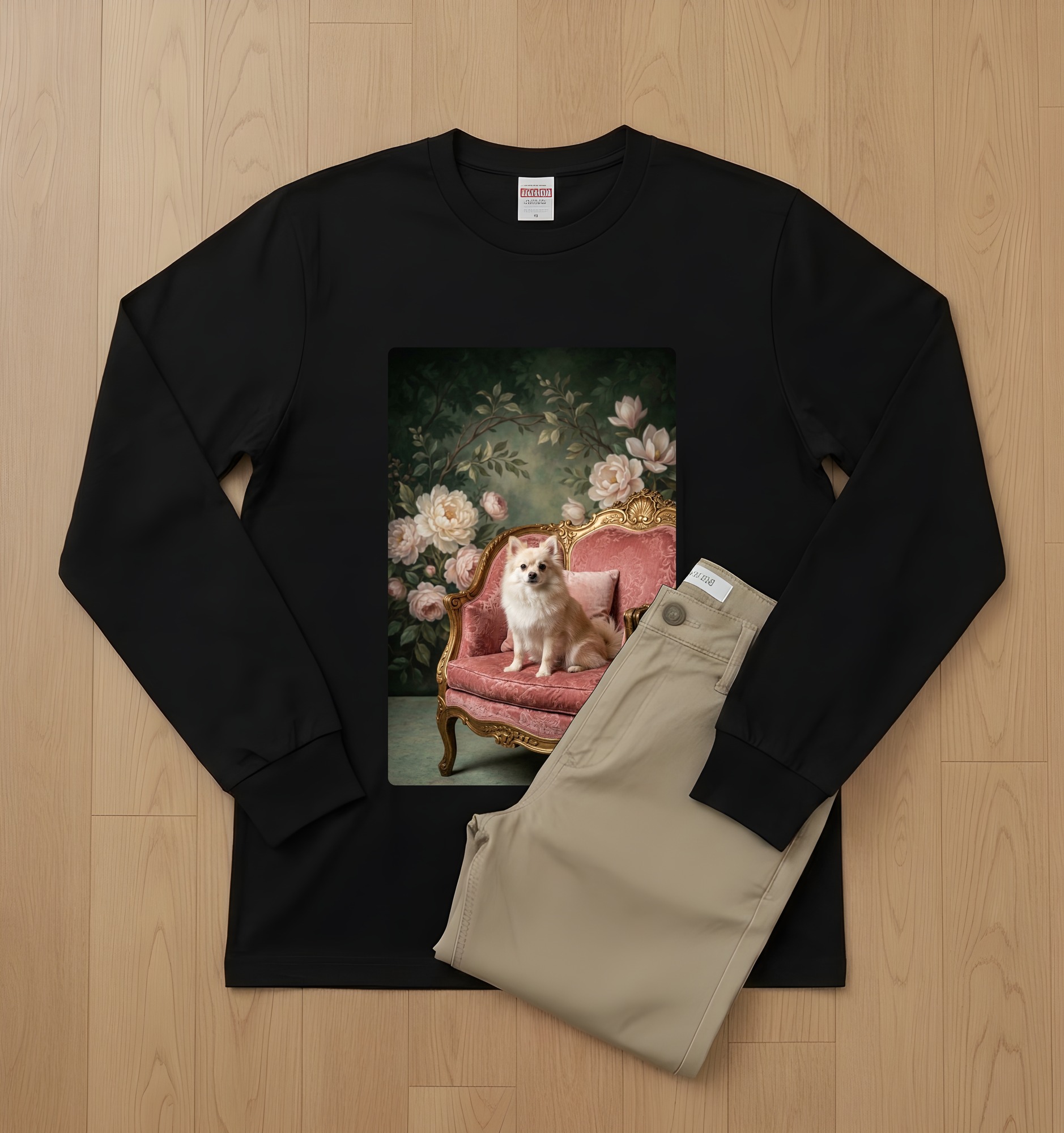 ポメラニアンの長袖Tシャツ 2枚目