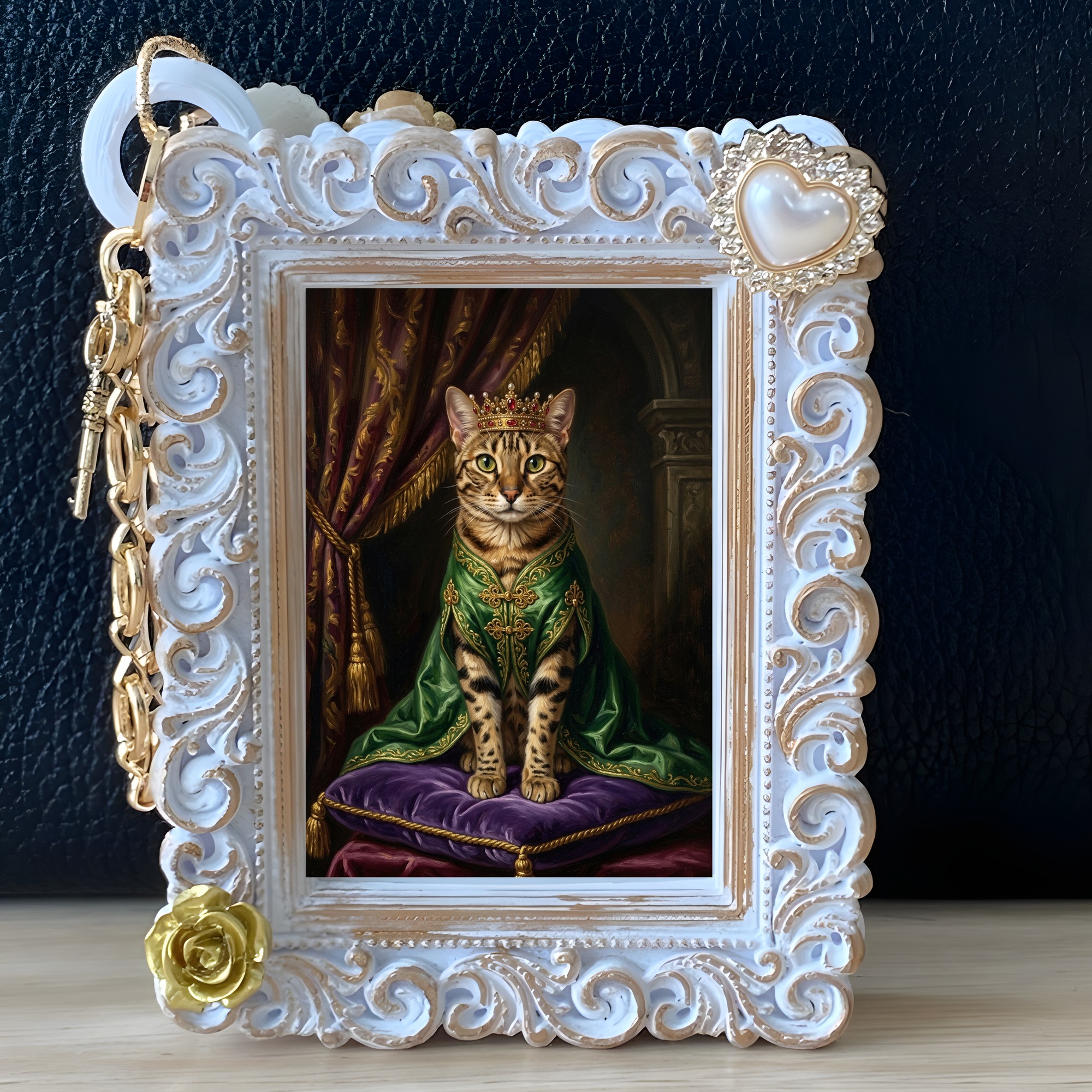 オシキャットのルネサンス肖像画バッグチャーム(ホワイト)(5枚目)