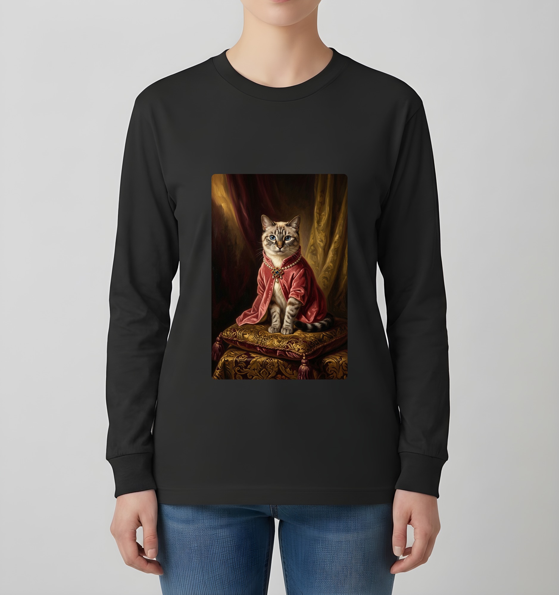 シャム猫の長袖Tシャツ 4枚目